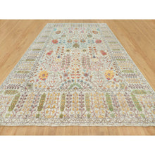 Load image into Gallery viewer, 11&#39;8&quot;x15&#39; Gardenia White, Hand Knotted Densely Woven, Silk With Textured Wool, Directional Vase Design, Lush And Plush, Soft Pile, Oriental Rug FWR544122