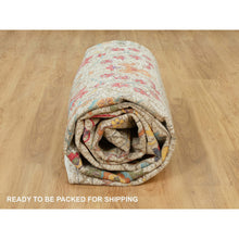 Load image into Gallery viewer, 11&#39;8&quot;x15&#39; Gardenia White, Hand Knotted Densely Woven, Silk With Textured Wool, Directional Vase Design, Lush And Plush, Soft Pile, Oriental Rug FWR544122