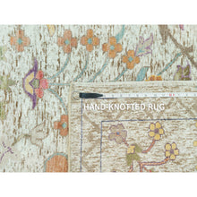 Load image into Gallery viewer, 11&#39;8&quot;x15&#39; Gardenia White, Hand Knotted Densely Woven, Silk With Textured Wool, Directional Vase Design, Lush And Plush, Soft Pile, Oriental Rug FWR544122