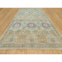 Load image into Gallery viewer, 11&#39;6&quot;x18&#39;1&quot; Edamame Brown, Mamluk Design with Geometric Medallions, Textured Wool and Silk, Hand Knotted Oriental Oversized Rug FWR544134