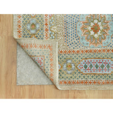 Load image into Gallery viewer, 11&#39;6&quot;x18&#39;1&quot; Edamame Brown, Mamluk Design with Geometric Medallions, Textured Wool and Silk, Hand Knotted Oriental Oversized Rug FWR544134