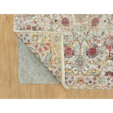 Load image into Gallery viewer, 3&#39;x5&#39; Eggnog White, Colorful Hand Knotted Plush and Lush Soft Pile, Silk With Textured Wool, Tabriz Vase With Flower Design, Densely Woven, Oriental Rug FWR544146