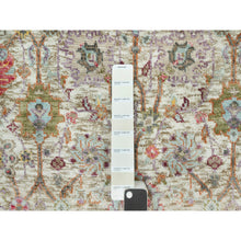 Load image into Gallery viewer, 3&#39;x5&#39; Eggnog White, Colorful Hand Knotted Plush and Lush Soft Pile, Silk With Textured Wool, Tabriz Vase With Flower Design, Densely Woven, Oriental Rug FWR544146