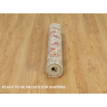 Load image into Gallery viewer, 3&#39;x5&#39; Eggnog White, Colorful Hand Knotted Plush and Lush Soft Pile, Silk With Textured Wool, Tabriz Vase With Flower Design, Densely Woven, Oriental Rug FWR544146
