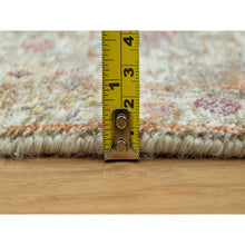 Load image into Gallery viewer, 3&#39;x5&#39; Eggnog White, Colorful Hand Knotted Plush and Lush Soft Pile, Silk With Textured Wool, Tabriz Vase With Flower Design, Densely Woven, Oriental Rug FWR544146