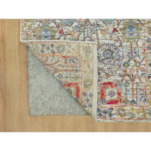 Load image into Gallery viewer, 2&#39;x3&#39; Ivory Lace, Tabriz Vase With Flower Design, Hand Knotted Colorful Silk With Textured Wool, Denser Weave, Plush and Lush Soft Pile, Oriental Mat Rug FWR544164