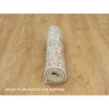Load image into Gallery viewer, 2&#39;x3&#39; Ivory Lace, Tabriz Vase With Flower Design, Hand Knotted Colorful Silk With Textured Wool, Denser Weave, Plush And Lush Soft Pile, Oriental Mat Rug FWR544164