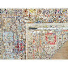 Load image into Gallery viewer, 2&#39;x3&#39; Ivory Lace, Tabriz Vase With Flower Design, Hand Knotted Colorful Silk With Textured Wool, Denser Weave, Plush and Lush Soft Pile, Oriental Mat Rug FWR544164