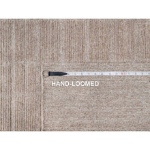Load image into Gallery viewer, 8&#39;2&quot;x9&#39;10&quot; Beaver Brown, Hand Loomed, Modern Grid Pattern, Natural Wool, Thick and Plush, Soft Pile, Oriental Rug FWR544218