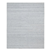 Load image into Gallery viewer, 8&#39;x10&#39; Ice Gray, Thick and Plush, Modern Striae Design, Tone on Tone, Natural Wool, Hand Loomed, Oriental Rug FWR544266