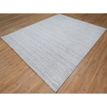 Load image into Gallery viewer, 8&#39;x10&#39; Ice Gray, Thick and Plush, Modern Striae Design, Tone on Tone, Natural Wool, Hand Loomed, Oriental Rug FWR544266