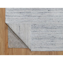 Load image into Gallery viewer, 8&#39;x10&#39; Ice Gray, Thick and Plush, Modern Striae Design, Tone on Tone, Natural Wool, Hand Loomed, Oriental Rug FWR544266