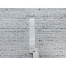 Load image into Gallery viewer, 8&#39;x10&#39; Ice Gray, Thick and Plush, Modern Striae Design, Tone on Tone, Natural Wool, Hand Loomed, Oriental Rug FWR544266