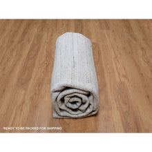 Load image into Gallery viewer, 8&#39;x10&#39; Ice Gray, Thick and Plush, Modern Striae Design, Tone on Tone, Natural Wool, Hand Loomed, Oriental Rug FWR544266