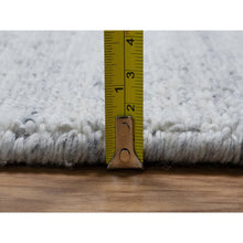 Load image into Gallery viewer, 8&#39;x10&#39; Ice Gray, Thick and Plush, Modern Striae Design, Tone on Tone, Natural Wool, Hand Loomed, Oriental Rug FWR544266