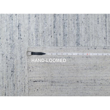 Load image into Gallery viewer, 8&#39;x10&#39; Ice Gray, Thick and Plush, Modern Striae Design, Tone on Tone, Natural Wool, Hand Loomed, Oriental Rug FWR544266