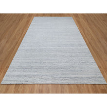 Load image into Gallery viewer, 9&#39;x12&#39; Misty Gray, Modern Striae Design, Tone on Tone, Soft Pile, Natural Wool, Hand Loomed, Oriental Rug FWR544272