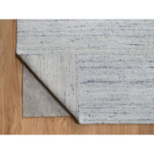 Load image into Gallery viewer, 9&#39;x12&#39; Misty Gray, Modern Striae Design, Tone on Tone, Soft Pile, Natural Wool, Hand Loomed, Oriental Rug FWR544272