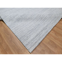 Load image into Gallery viewer, 9&#39;x12&#39; Misty Gray, Modern Striae Design, Tone on Tone, Soft Pile, Natural Wool, Hand Loomed, Oriental Rug FWR544272