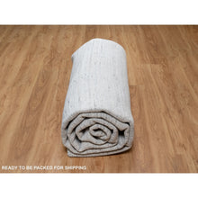 Load image into Gallery viewer, 9&#39;x12&#39; Misty Gray, Modern Striae Design, Tone on Tone, Soft Pile, Natural Wool, Hand Loomed, Oriental Rug FWR544272