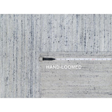 Load image into Gallery viewer, 9&#39;x12&#39; Misty Gray, Modern Striae Design, Tone on Tone, Soft Pile, Natural Wool, Hand Loomed, Oriental Rug FWR544272