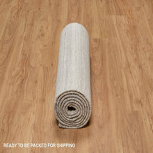 Load image into Gallery viewer, 2&#39;7&quot;x10&#39; Khaki Brown, Hand Loomed, Variegated Textured Modern Design, Pure Wool, Thick And Plush, Runner, Oriental Rug FWR544296