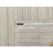 Load image into Gallery viewer, 2&#39;6&quot;x10&#39; Ecru Brown, Variegated Textured Modern Design, Pure Wool, Hand Loomed, Lush And Plush, Runner, Oriental Rug FWR544302