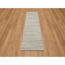 Load image into Gallery viewer, 2&#39;5&quot;x8&#39; Beige, Variegated Textured Modern Design, Natural Wool, Thick And Plush, Hand Loomed, Runner, Oriental Rug FWR544320