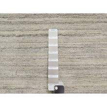 Load image into Gallery viewer, 2&#39;8&quot;x6&#39; Khaki Brown, Variegated Textured Modern Design, Hand Loomed, Undyed Pure Wool, Thick And Plush, Runner, Oriental Rug FWR544332