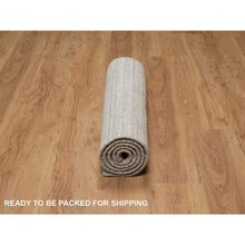 Load image into Gallery viewer, 2&#39;8&quot;x6&#39; Khaki Brown, Variegated Textured Modern Design, Hand Loomed, Undyed Pure Wool, Thick And Plush, Runner, Oriental Rug FWR544332