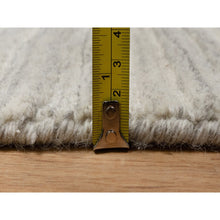 Load image into Gallery viewer, 2&#39;8&quot;x6&#39; Khaki Brown, Variegated Textured Modern Design, Hand Loomed, Undyed Pure Wool, Thick And Plush, Runner, Oriental Rug FWR544332