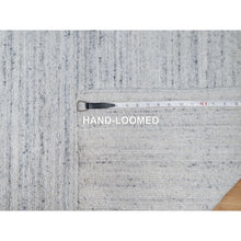 Load image into Gallery viewer, 2&#39;7&quot;x8&#39; Cloud Gray, Plush and Lush, Modern Striae Design, Tone on Tone, Soft Pile, Pure Wool, Hand Loomed, Runner, Oriental Rug FWR544356