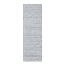 Load image into Gallery viewer, 2&#39;7&quot;x8&#39; Ice Gray, Modern Striae Design, Tone on Tone, Soft Pile, Natural Wool, Hand Loomed, Runner, Oriental Rug FWR544362