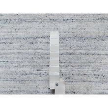 Load image into Gallery viewer, 2&#39;7&quot;x8&#39; Ice Gray, Modern Striae Design, Tone on Tone, Soft Pile, Natural Wool, Hand Loomed, Runner, Oriental Rug FWR544362