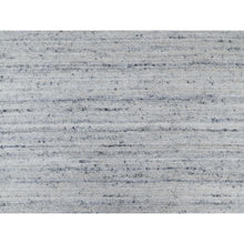 Load image into Gallery viewer, 2&#39;7&quot;x8&#39; Ice Gray, Modern Striae Design, Tone on Tone, Soft Pile, Natural Wool, Hand Loomed, Runner, Oriental Rug FWR544362