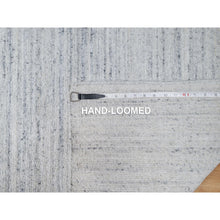 Load image into Gallery viewer, 2&#39;7&quot;x8&#39; Ice Gray, Modern Striae Design, Tone on Tone, Soft Pile, Natural Wool, Hand Loomed, Runner, Oriental Rug FWR544362