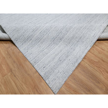 Load image into Gallery viewer, 10&#39;x13&#39;10&quot; Misty Gray, Modern Striae Design, Tone On Tone, Soft Pile, Natural Wool, Hand Loomed, Oriental Rug FWR544380