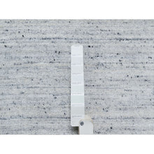 Load image into Gallery viewer, 10&#39;x13&#39;10&quot; Misty Gray, Modern Striae Design, Tone On Tone, Soft Pile, Natural Wool, Hand Loomed, Oriental Rug FWR544380