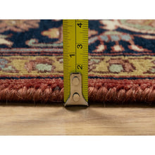 Load image into Gallery viewer, 8&#39;1&quot;x8&#39;1&quot; Scarlet Red, Antiqued Fine Heriz Re-creation With Large Medallion Design, Hand Spun New Zealand Wool, Hand Knotted, Denser Weave, Square, Oriental Rug FWR544386