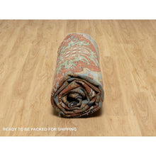 Load image into Gallery viewer, 8&#39;9&quot;x12&#39;2&quot; Brick Red, Hand Knotted, Antiqued Fine Heriz Re-Creation with Center Medallion Design, Hand Spun New Zealand Wool, Denser Weave, Natural Dyes, Oriental Rug FWR544392