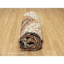 Load image into Gallery viewer, 12&#39;x15&#39;1&quot; Persian Red And Navy Blue Border, Antiqued Fine Heriz Re-creation With Star Medallion Design, Hand Spun New Zealand Wool, Hand Knotted, Soft And Plush, Oversized, Oriental Rug FWR544452