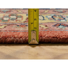 Load image into Gallery viewer, 12&#39;x15&#39;1&quot; Persian Red And Navy Blue Border, Antiqued Fine Heriz Re-creation With Star Medallion Design, Hand Spun New Zealand Wool, Hand Knotted, Soft And Plush, Oversized, Oriental Rug FWR544452