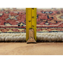 Load image into Gallery viewer, 2&#39;5&quot;x25&#39;6&quot; Parchment White With Cherry Red, Hand Spun New Zealand Wool, Antiqued Fine Heriz Re-creation, Natural Dyes, Hand Knotted, Plush And Lush, Denser Weave, Xl Runner, Oriental Rug FWR544500