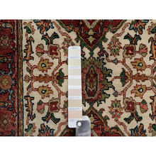Load image into Gallery viewer, 2&#39;7&quot;x21&#39;10&quot; Chiffon Ivory, Antiqued Fine Heriz Re-Creation with Geometric Medallions Design, Hand Knotted, Hand Spun New Zealand Wool, Natural Dyes, XL Runner, Oriental Rug FWR544512