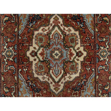 Load image into Gallery viewer, 2&#39;x3&#39;2&quot; Carmine Red, Antiqued Fine Heriz Re-creation, Hand Spun New Zealand Wool, Hand Knotted, Denser Weave, Natural Dyes, Mat, Oriental Rug FWR544530