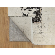 Load image into Gallery viewer, 2&#39;6&quot;x11&#39;7&quot; Parchment White, Lori Buft Gabbeh With Avant Garde Design, Soft Pile, Thick And Plush, Pure Wool, Hand Knotted, Runner, Oriental Rug FWR544560