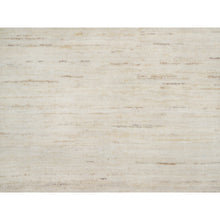 Load image into Gallery viewer, 2&#39;6&quot;x13&#39;9&quot; Stone White, Hand Knotted, Lori Buft Gabbeh, Modern, Thick and Plush, Plain Design, Pure Wool, Runner, Oriental Rug FWR544572