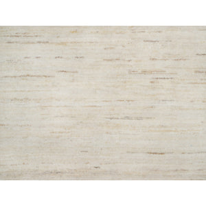 2'6"x13'9" Stone White, Hand Knotted, Lori Buft Gabbeh, Modern, Thick and Plush, Plain Design, Pure Wool, Runner, Oriental Rug FWR544572