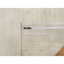 Load image into Gallery viewer, 2&#39;6&quot;x13&#39;9&quot; Stone White, Hand Knotted, Lori Buft Gabbeh, Modern, Thick and Plush, Plain Design, Pure Wool, Runner, Oriental Rug FWR544572
