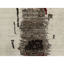 Load image into Gallery viewer, 2&#39;4&quot;x4&#39;7&quot; Parchment White, Lori Buft Gabbeh With Avant Garde Design, Thick And Plush Soft Pile, 100% Wool, Hand Knotted, Short Runner, Oriental Rug FWR544602